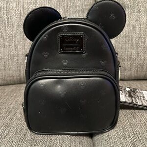 Disney Loungefly Black Mini Convertible Backpack